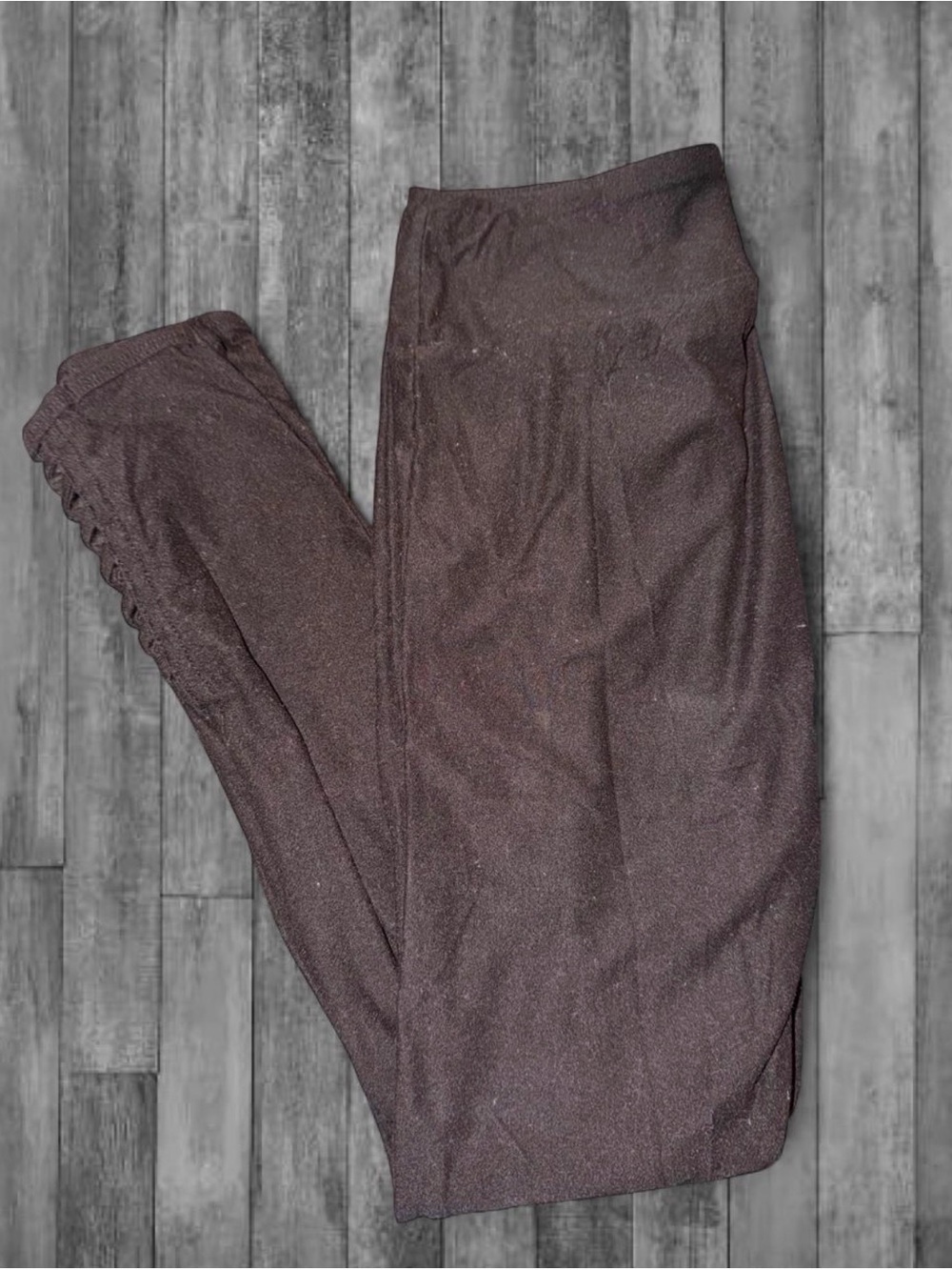 No Boundaries Shimmery Dark Brown High-Waist Leggings